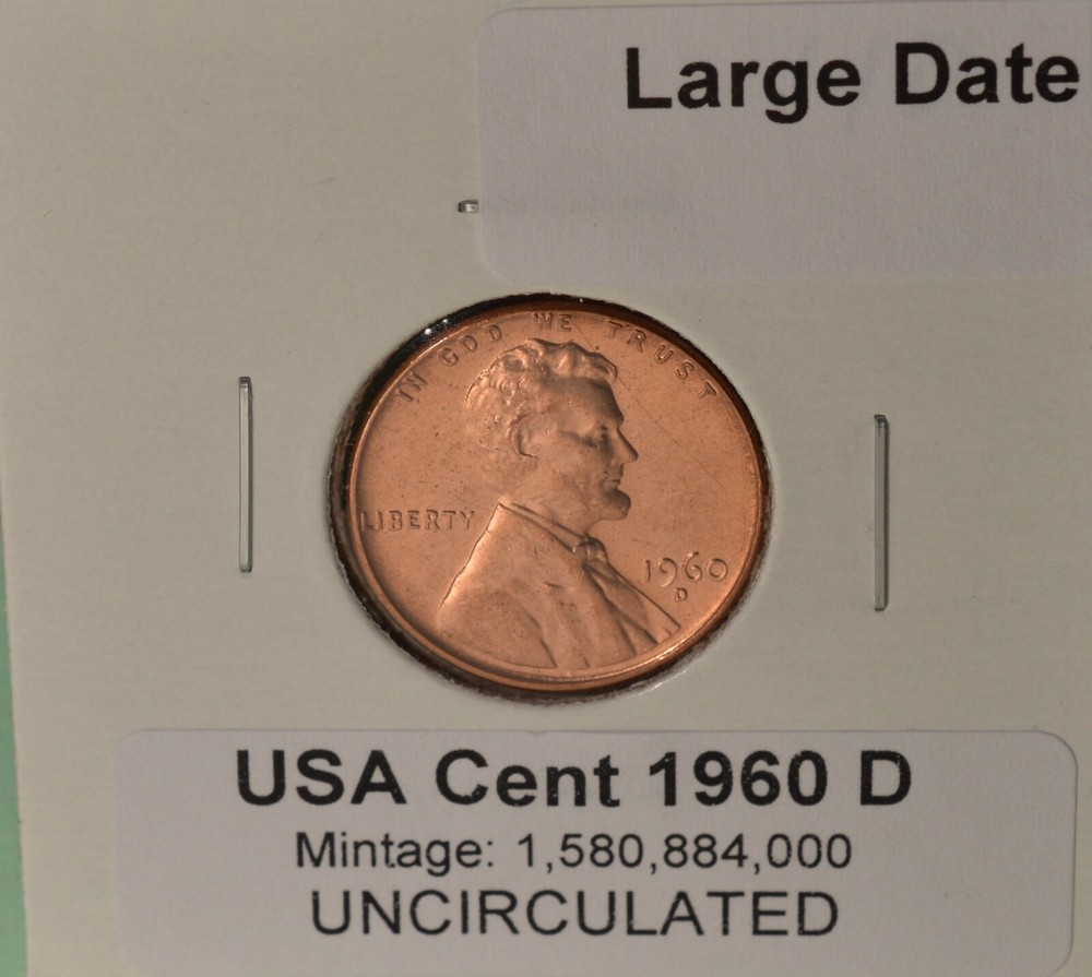 1960 D large date - USA Small Cent - UNCIRCULATED
