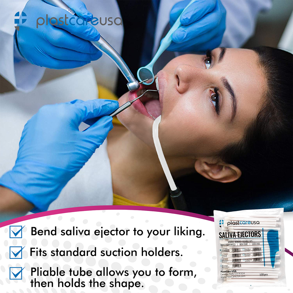 2000 White Dental Saliva Ejectors Ejector Disposable Suction Tips