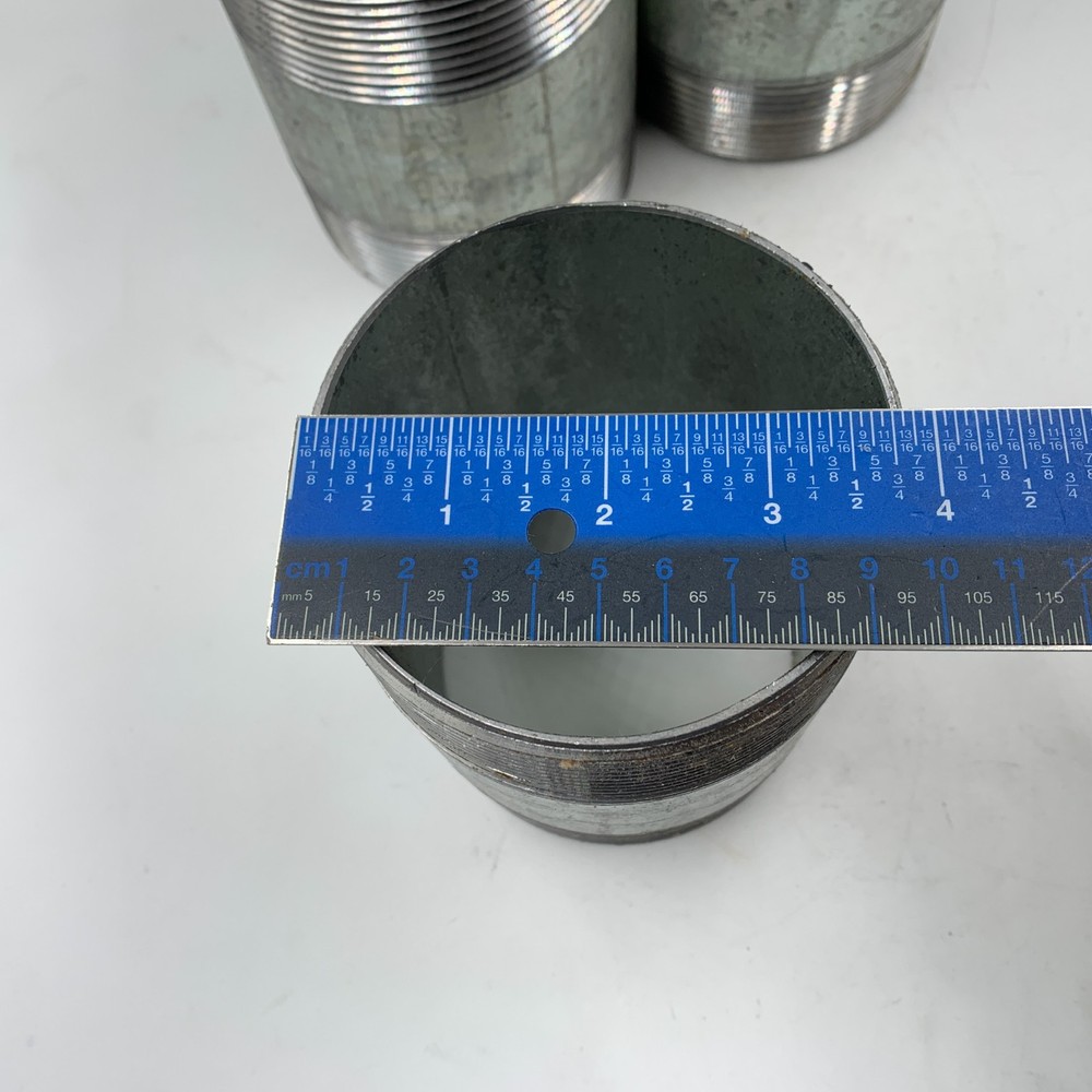 6 Pack 3-1/2" Steel Threaded Pipe Nipple 5" Long