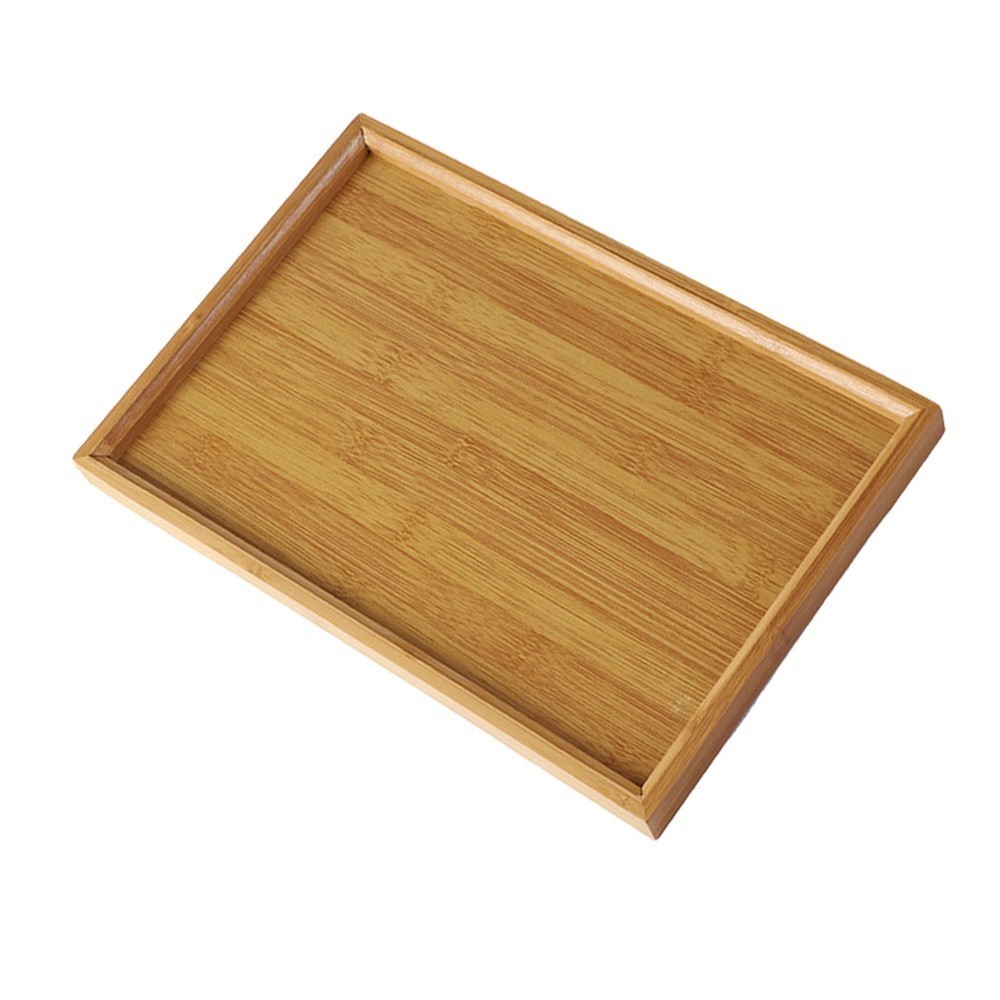 Brown Wood Serving Tray 23x14x4cm Rectangular Design for Catering Bakery Use