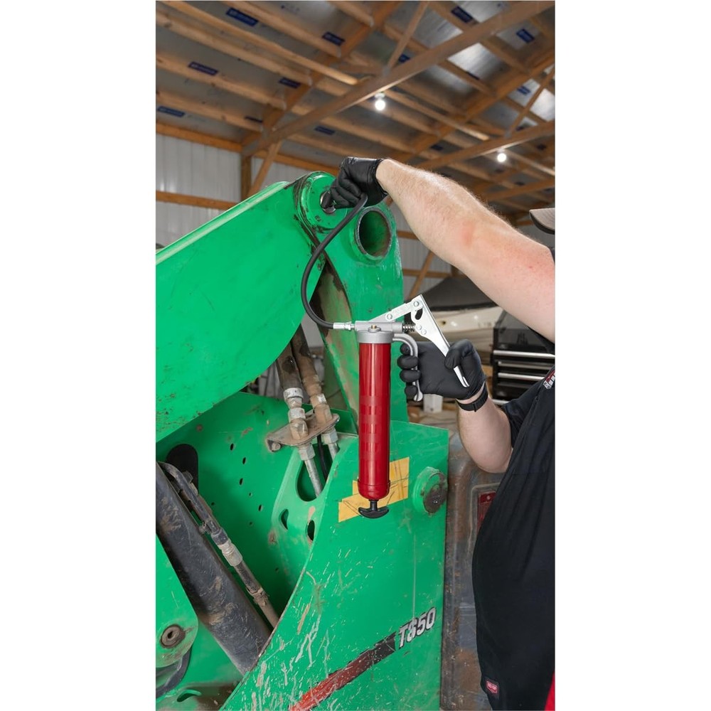 555-E Professional Series Grease Gun, Dual Leverage Feature, 18" Flexible Hos...