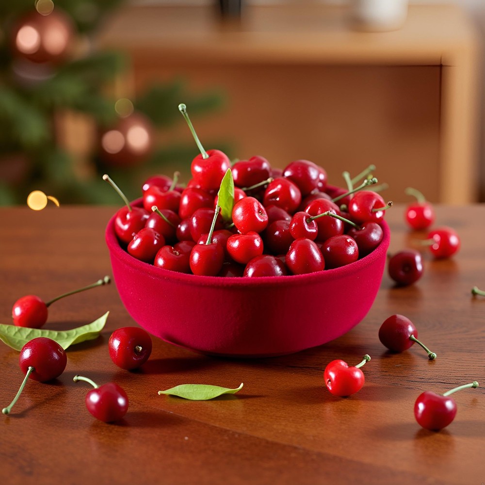 20 Pcs Red Artificial Cherries,Fake Fruit Decor Small, Ref