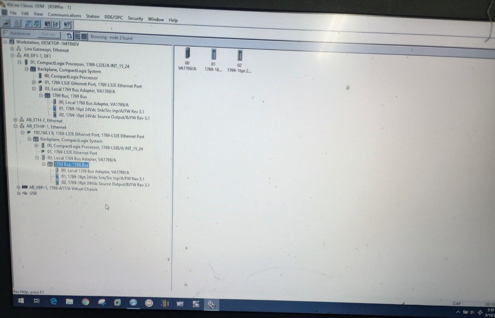 COMPACTLOGIX ALLEN BRADLEY RACK COMPLETE SYSTEM 1769-L32E SYSTEM
