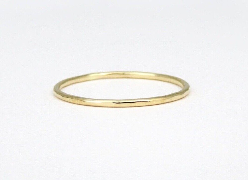 Hammmered Ring, 14k Gold Ring, Thin Gold Ring, Dainty Gold Ring, Stacking Ring