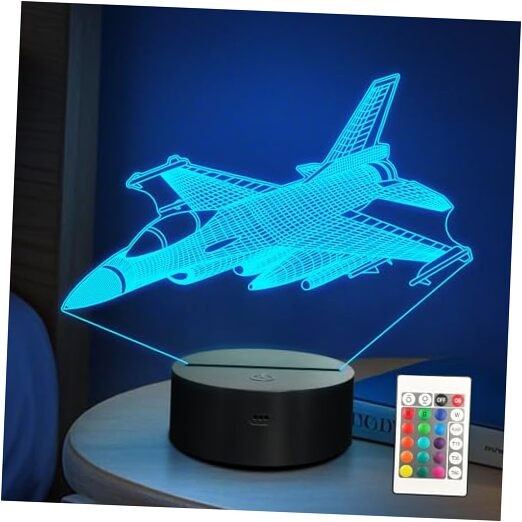 Warplane Night Lights,Kids Airplane 3D Night Light Bedside Lamp WARPLANE