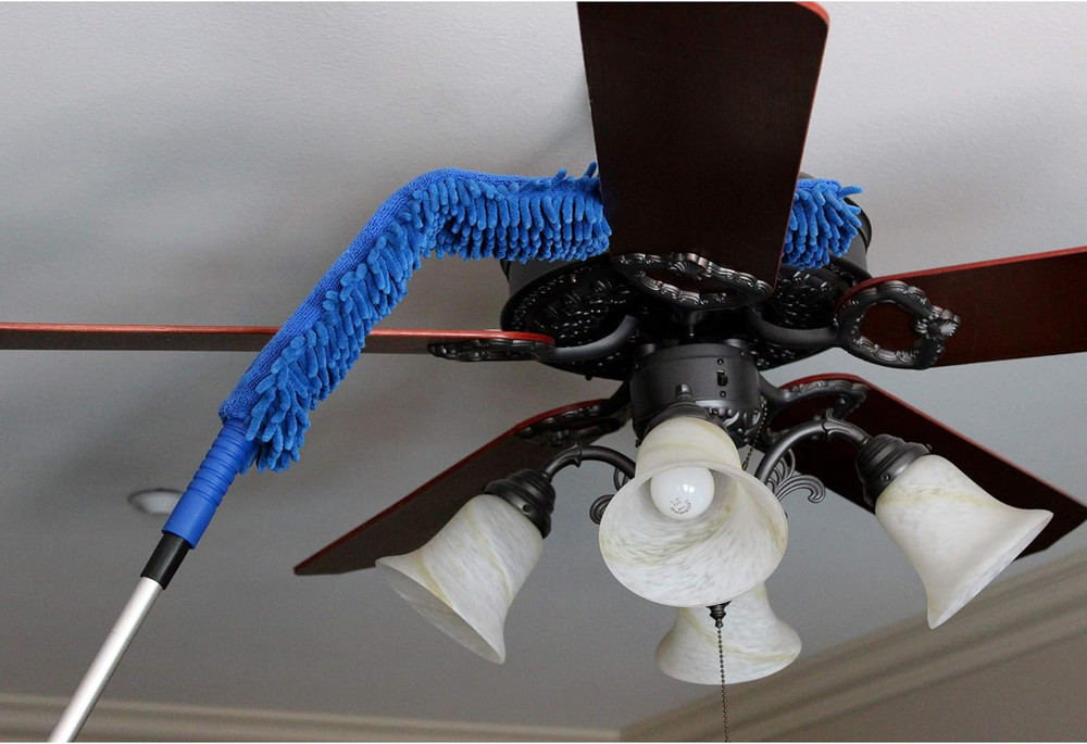 Handheld Reusable Microfiber Flex Duster with Adjustable Telescopic Reach Pole –