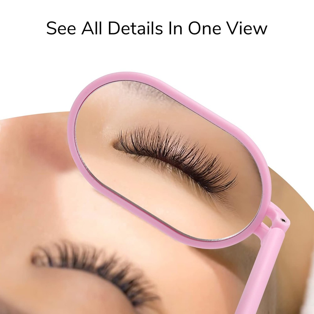 Lash Mirror for Eyelash Extensions, 2inch Foldable Eyelash Mirror for Easy St...