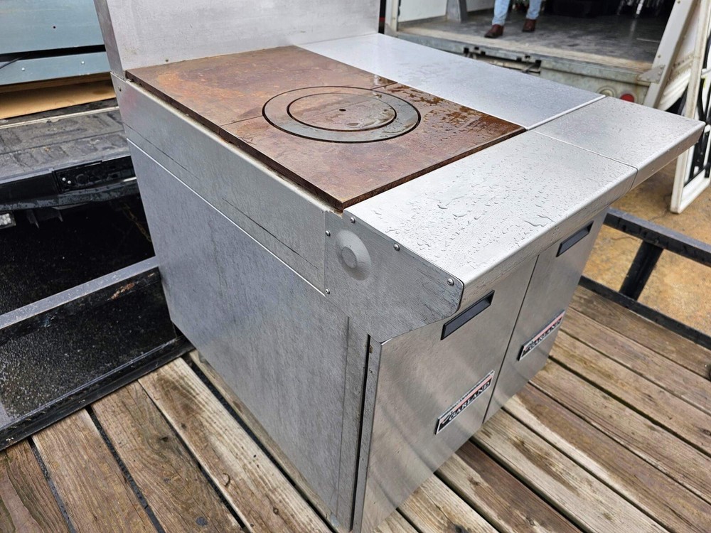 GARLAND Flat Iron Gas Range W/Storage And Prep Surface. Working!