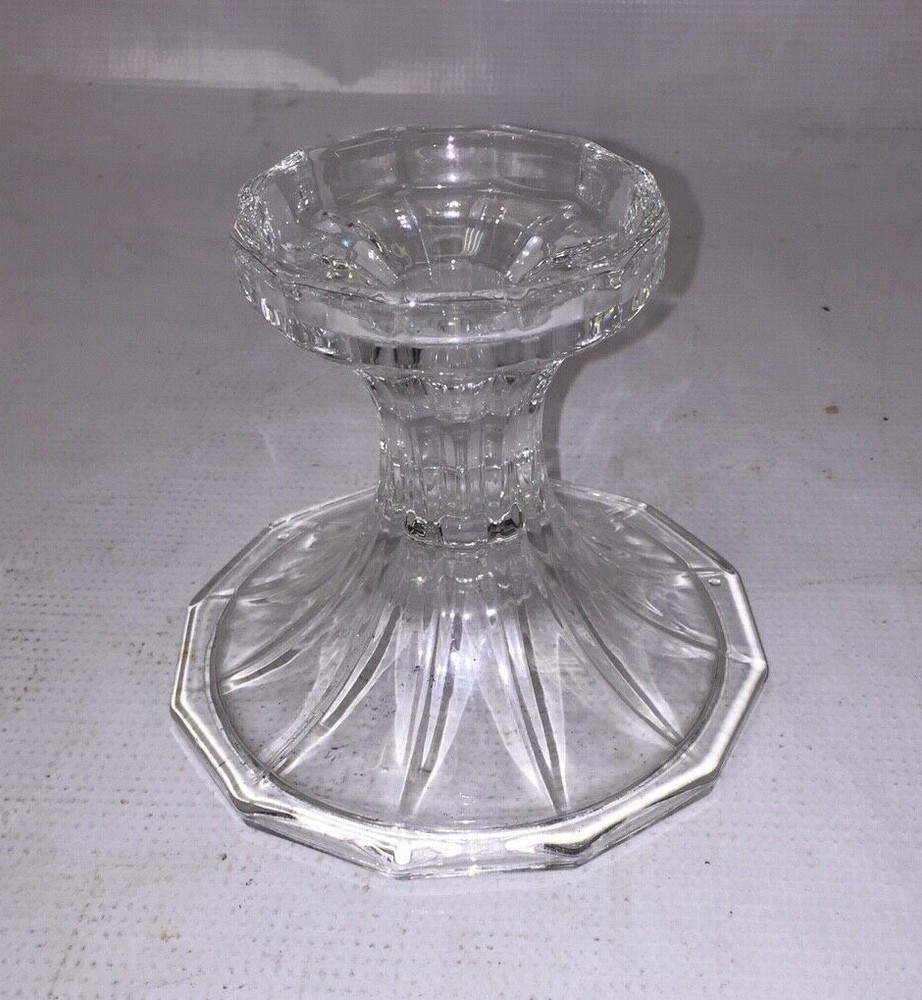 Unique Mary and Joseph Pattern Crystal Candlestick Holder - 2 pcs - Great Find!