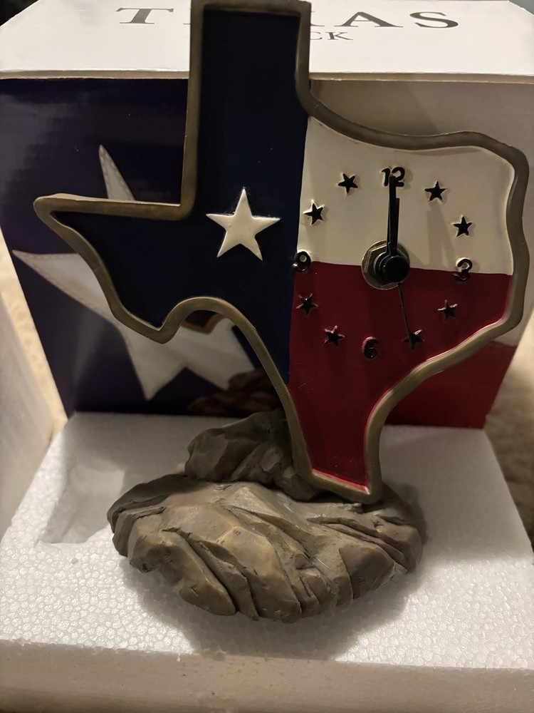 Texas Shaped Analog Clock Resin