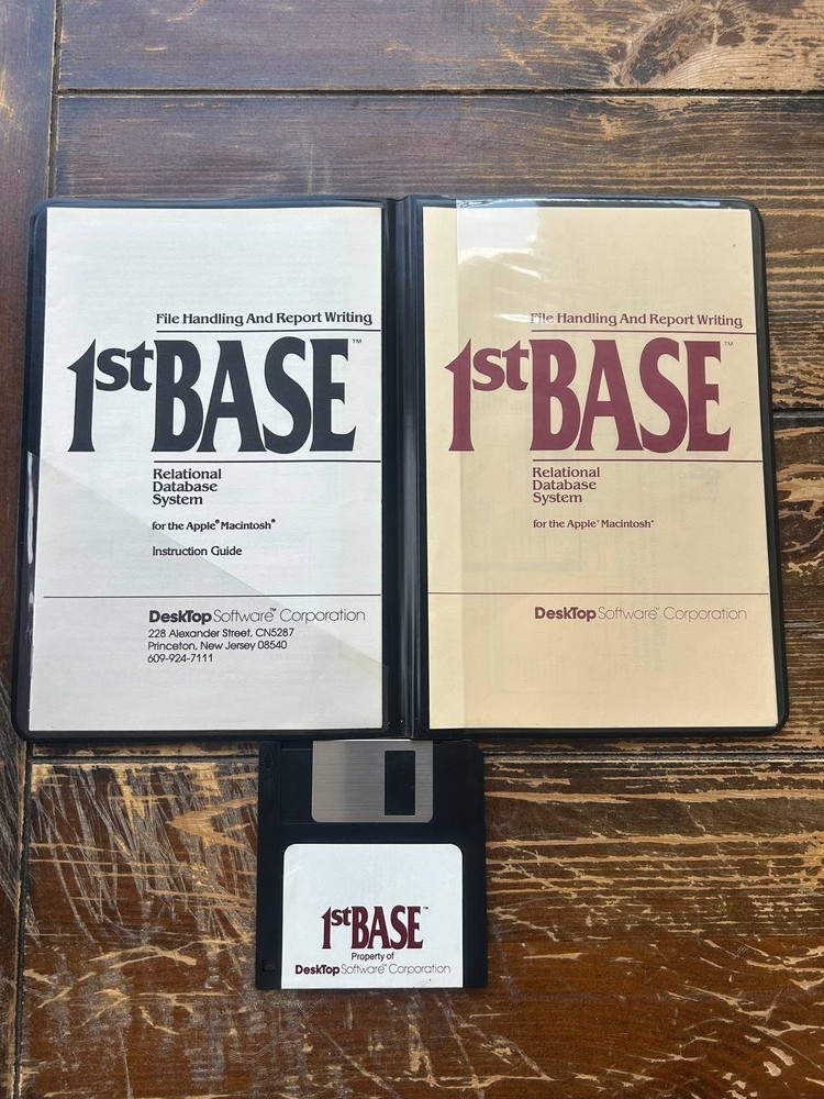 Vintage 1st BASE Relational Database System for Apple Macintosh Software
