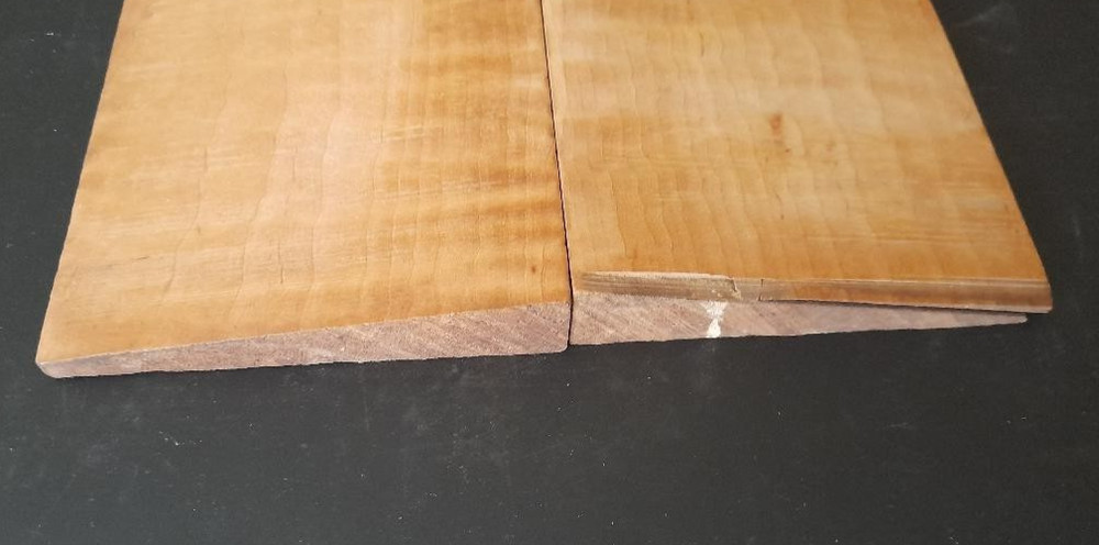 2 PC Booked-Matched Maple Violin Back and 9 Spruce Pieces, Possibly For Lining