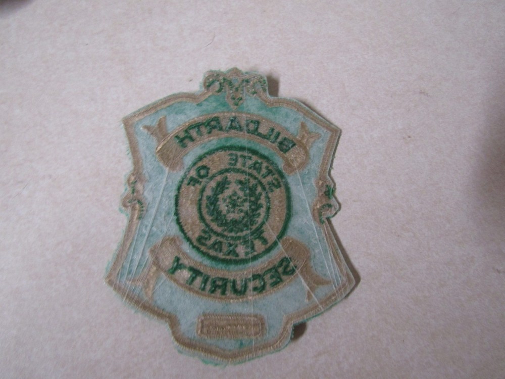 PATCH LAW ENFORCEMENT OLDER BILDARTH SECURITY STATE OF TEXAS