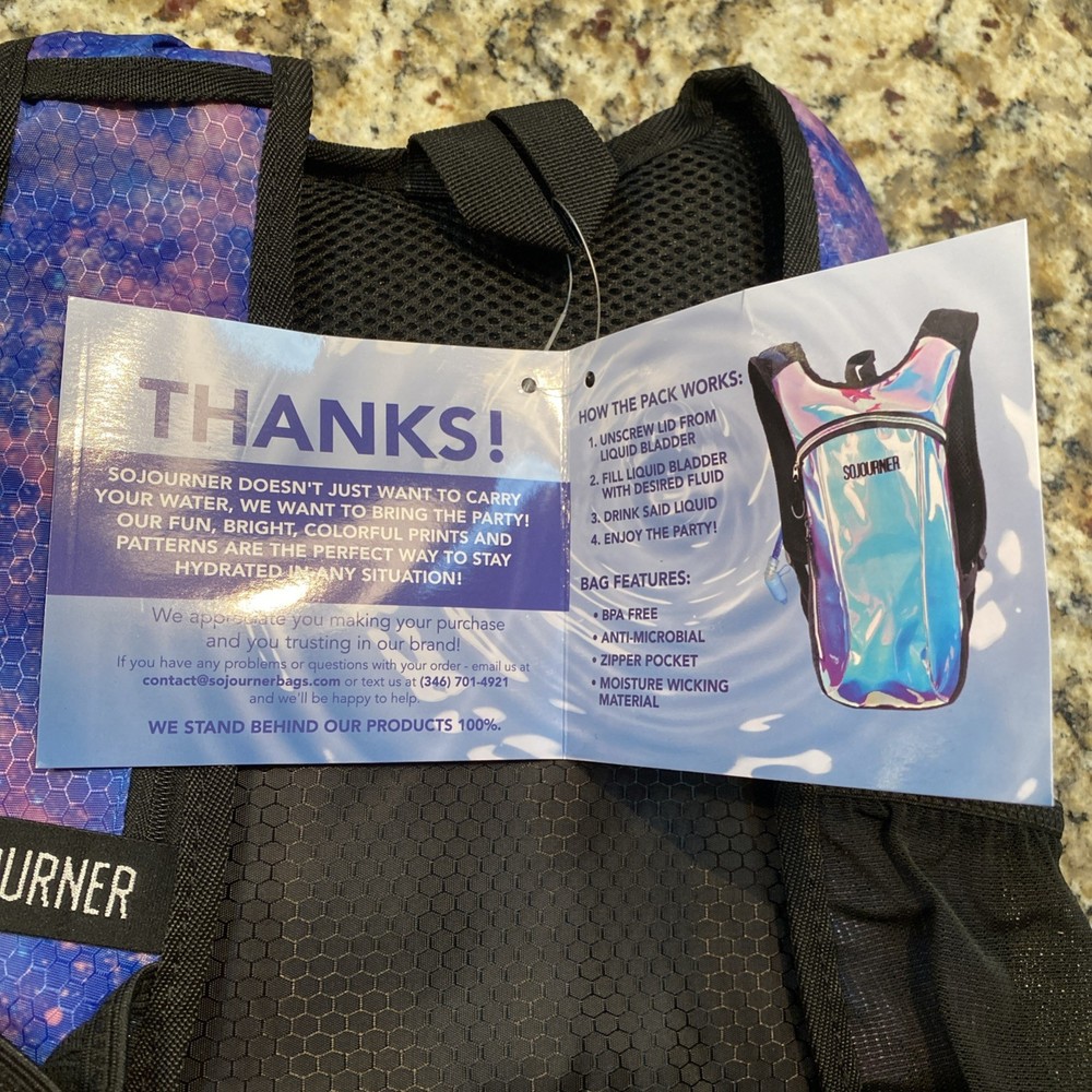 Sojourner Rave Hydration Pack - Hydration Backpack - Hydropack with 2L Bladder -