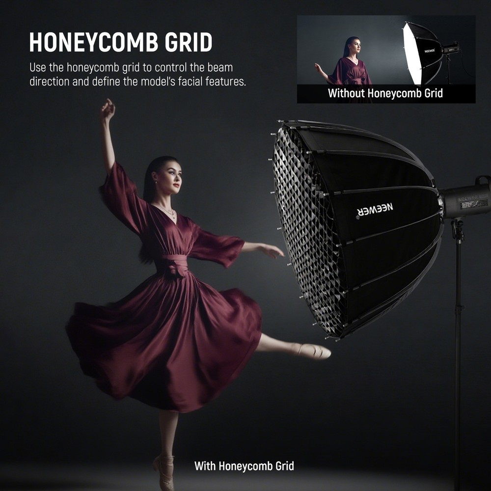 NEEWER NS90PD 35.4" Parabolic Softbox (Bowens Mount) w/Diffusers/Grid/Bag