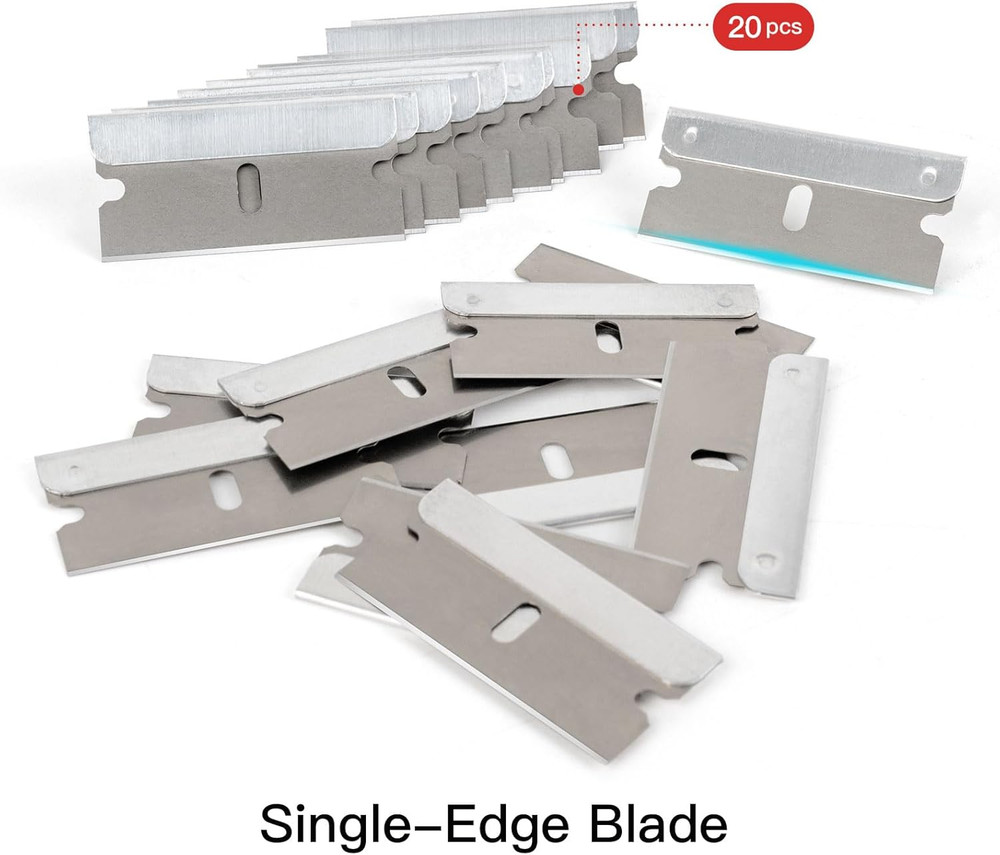 Long Handle Scraper Tool Kit Includes 2 Pcs Razor Blade Scraper and 20 PCS 1.5 I