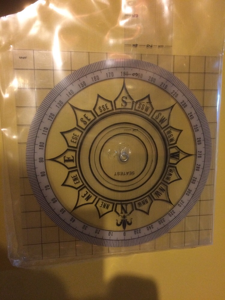 Protractor Transparent NOS 22" One arm plastic NEW Course & Reverse Course NIP