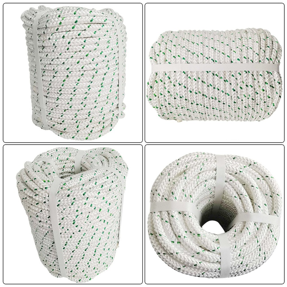 3/8"×200‘ Double Braid Polyester Rope 4800lbs Breaking Strength Strong Pulling