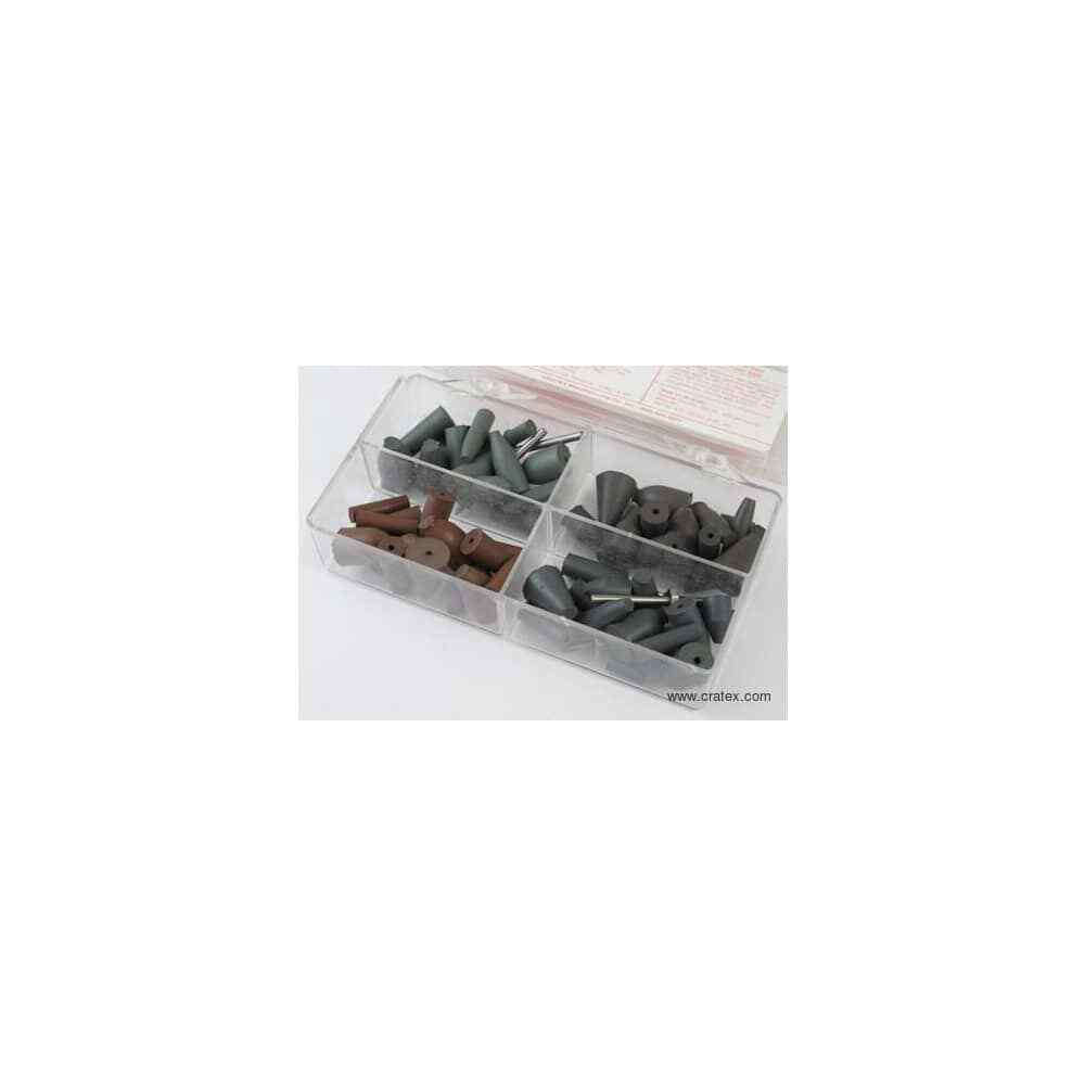 Cratex 68 Piece Rubber Point Test Set Includes 16 Cylinder Points, 32 Bullet ...