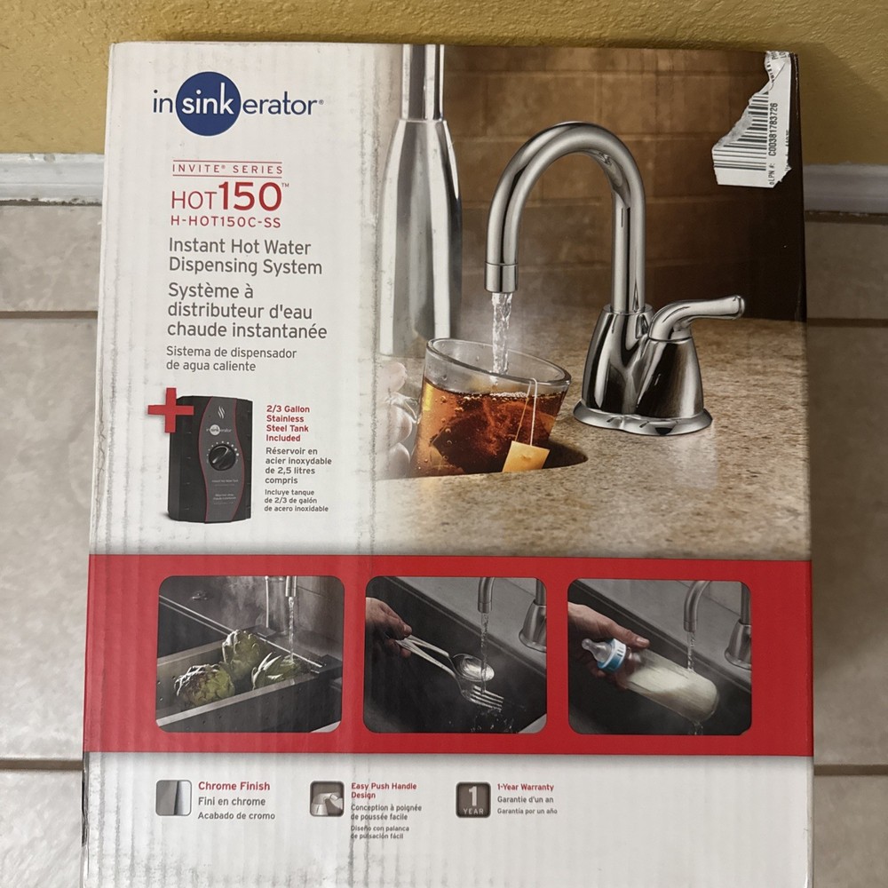 InSinkErator H-HOT150C-SS Water Dispenser - Chrome NEW SEALED SAME DAY SHIP
