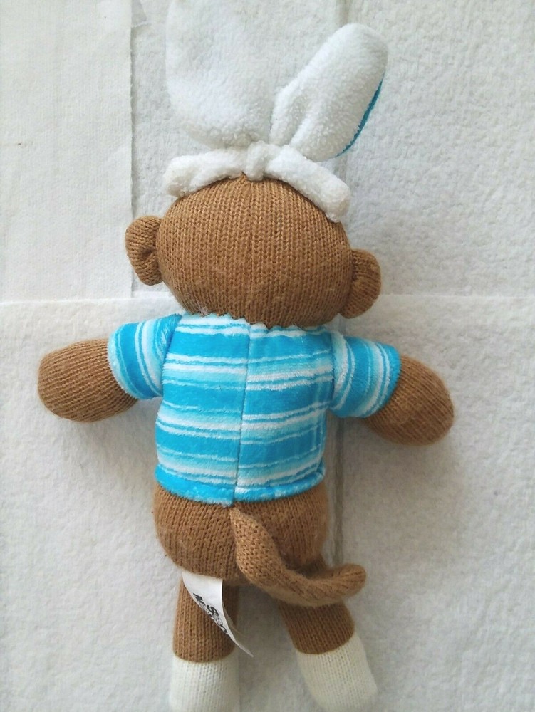 Plush Sock Monkey With Bunny Ears 12" From 2012