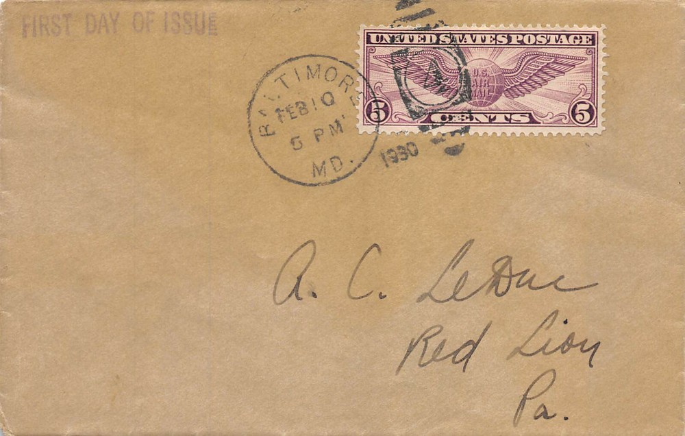 C12 5c Winged Globe single on uncacheted cover [113056]