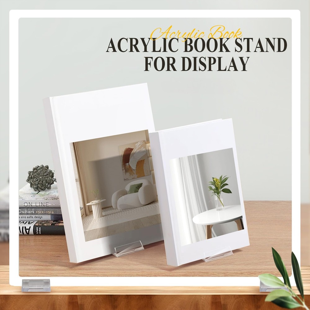 12 Pack Clear Acrylic Adjustable Desktop Book Stand & Display Easel for Table...