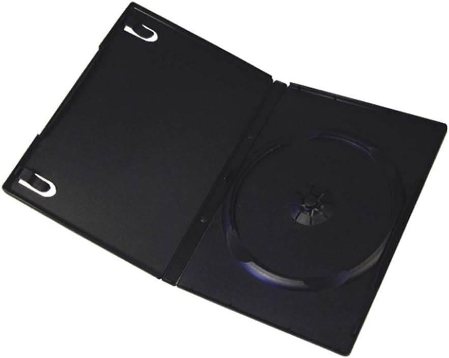 Standard 14mm Black Single Disc DVD Cases with Outer Clear Sleeve (10 Pack)