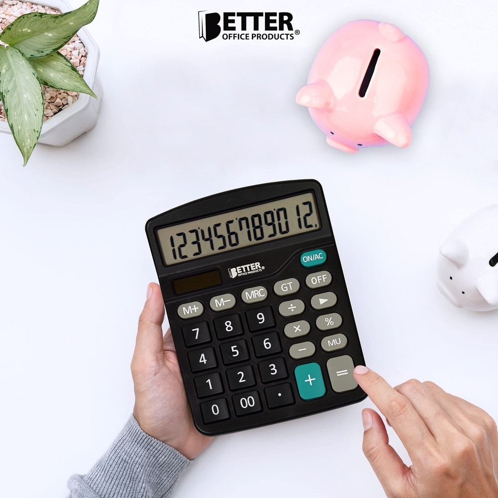 Ts Large Desktop Calculators 5 Pack 12digit Lcd Display Angled Display Panel Sta