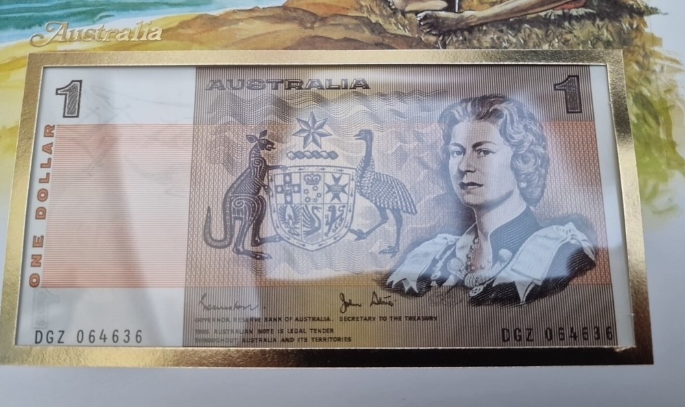1 Dollar Excellent Condition envelope Stamp BANKNOTE Australia