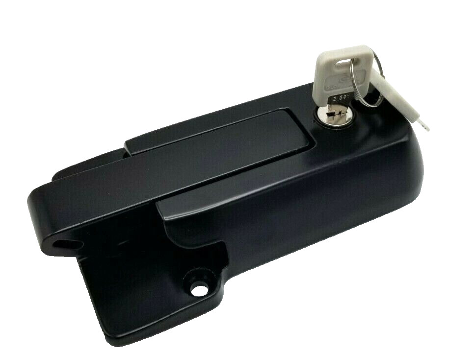 2- KEYED ALIKE Black Locking Cargo Trailer Cambar Door Latch Vise Lock Cam Bar