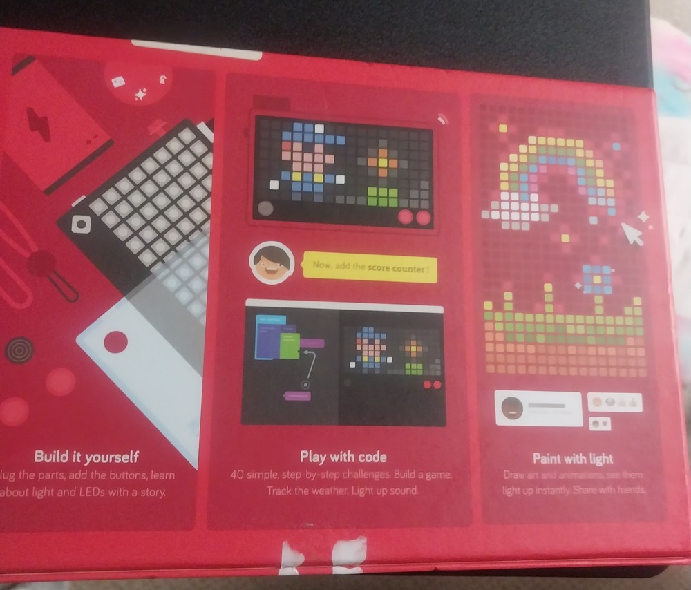 Kano 1003 Pixel Kit Learn Build & Code Dazzling Lights wireless lightboard NIB