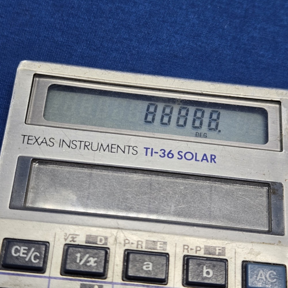 vintage solar calculator Lot 2 TI-36 Sharp EL 326L Retro Office Basic Math