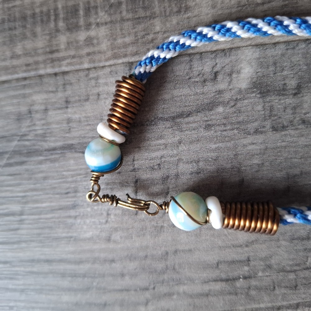 Statement Wire Wrapped Boho Blue Stone Style Necklace And Earrings Set Boho