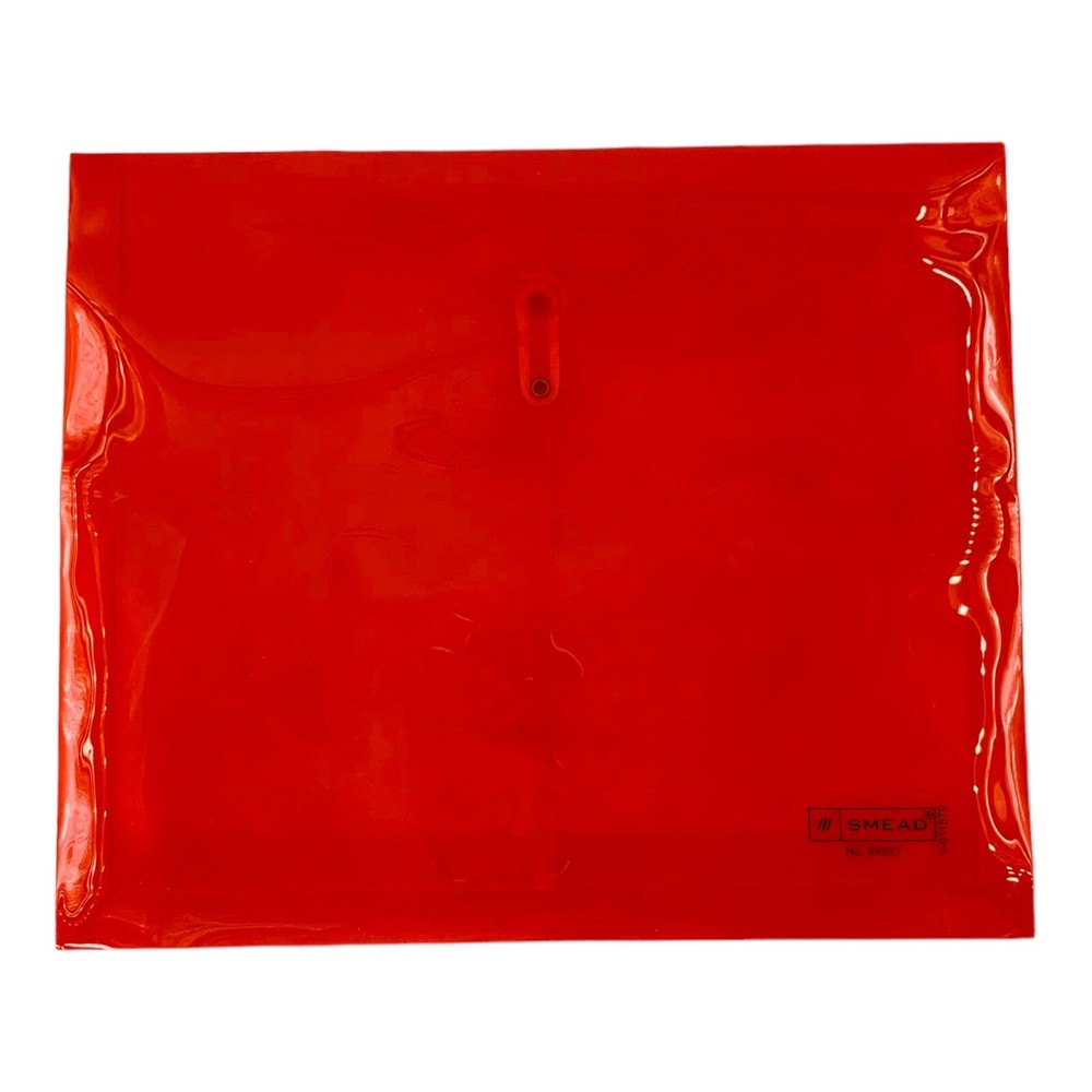 5 Count Smead Red Poly String & Button Envelopes Letter Size 1-1/4" Expansion