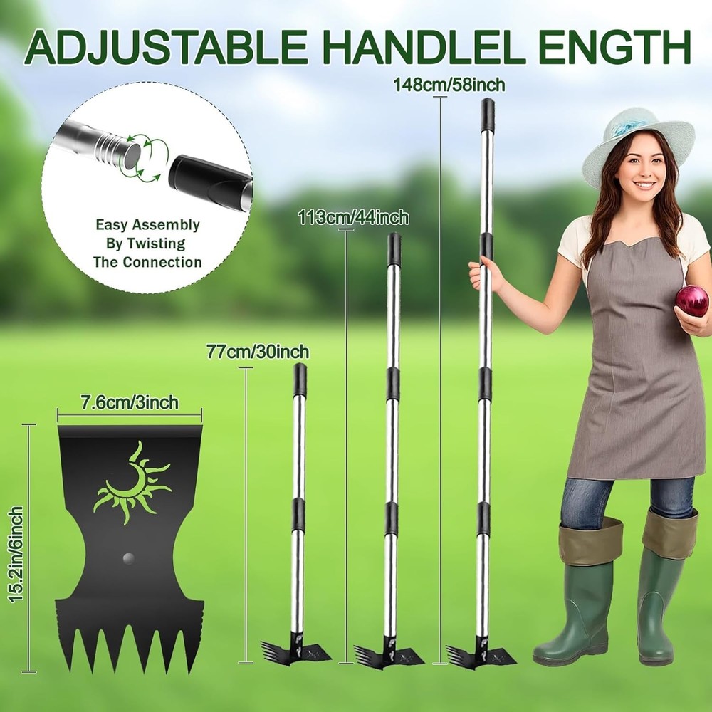 Weed Puller Tool with Long Handle, 60inch Manual Weed Puller Tool, Stainless ...