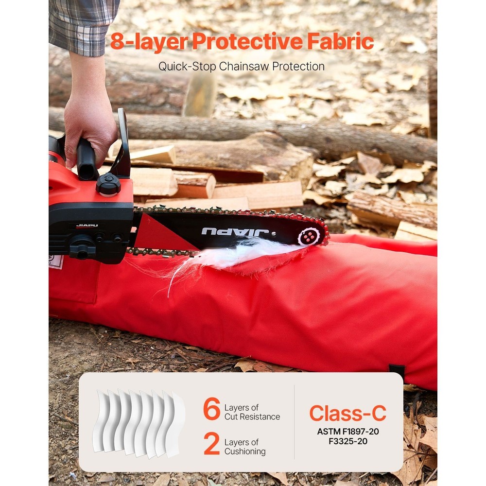 Chainsaw Safety Chaps: Class C, 8-Layer, Polyester/PP Core, Reinforced Stitching