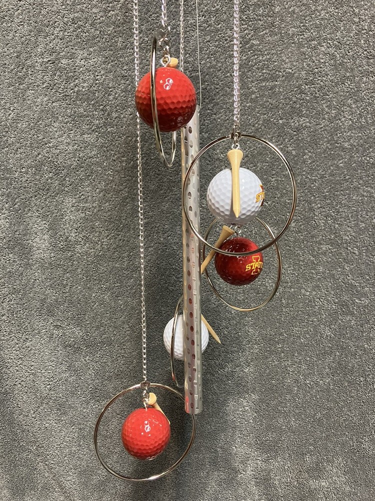 Iowa State Cyclone Golf Ball Wind Chime
