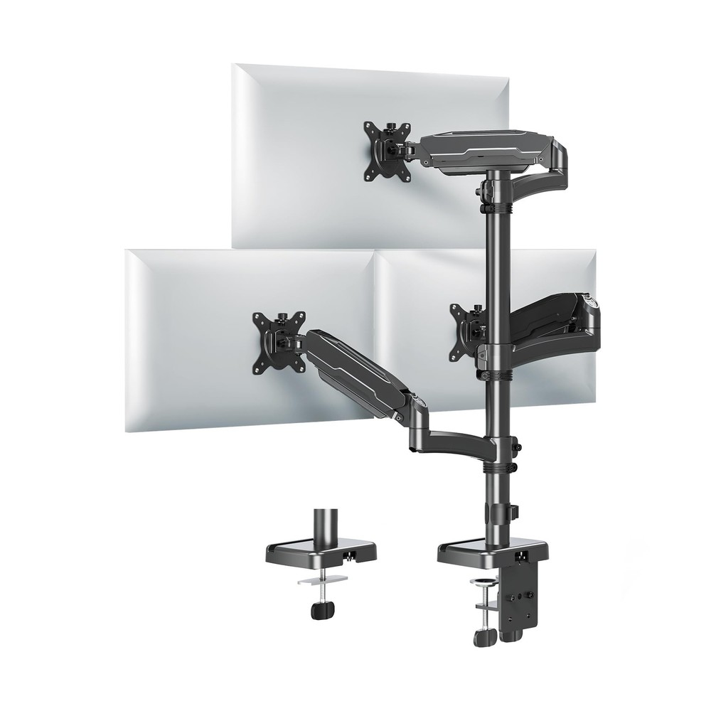 MOUNT PRO Triple Monitor Mount for Max 32" Computer Screen, Adjustable 3 Moni...