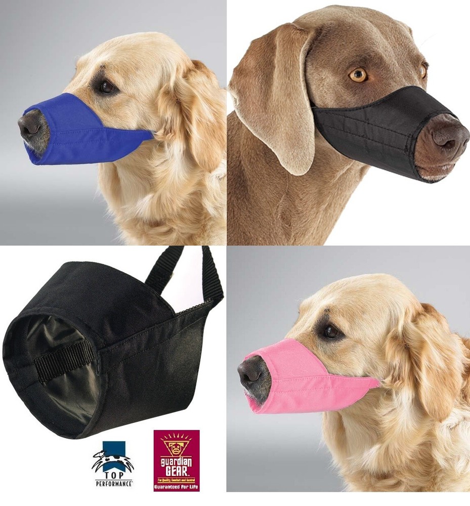 NO BITE BARK Premium Comfort LINED QUICK EASY FIT ADJUSTABLE DOG MUZZLE Training