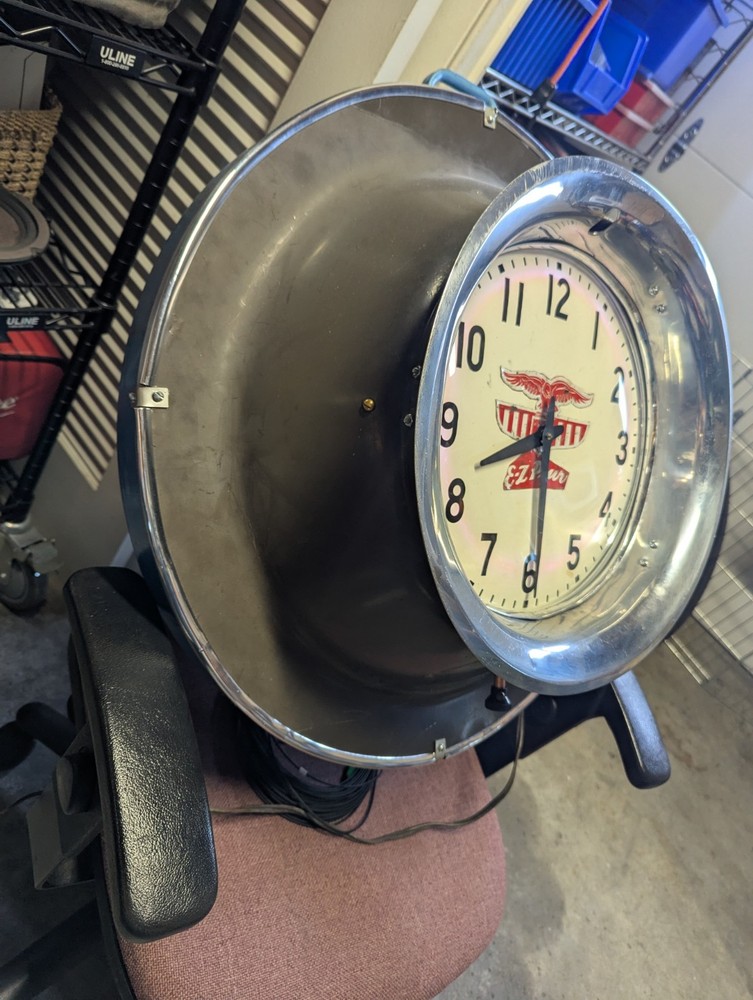 Neon Clock Running Keeps Time FOLK ART