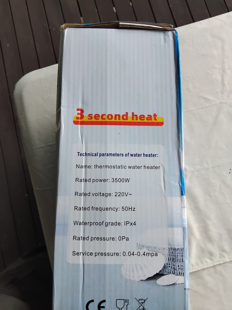 3 second heat -instant hot water heater 220-240VAC 1500W RX-021