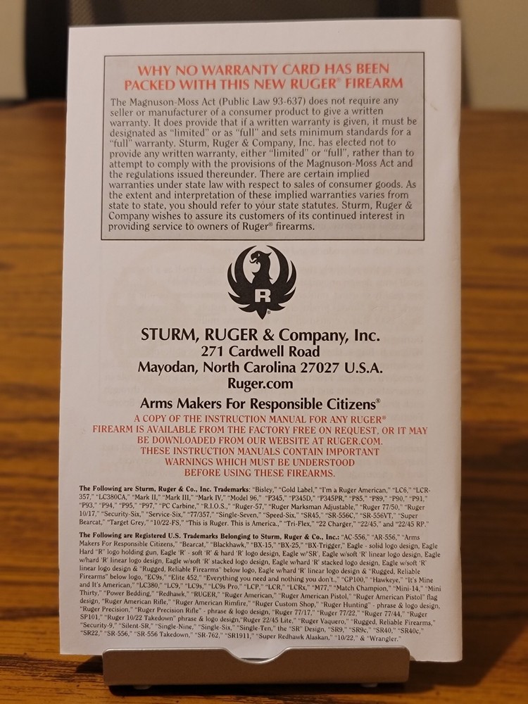 Ruger Precision Rifle Owner's Manual