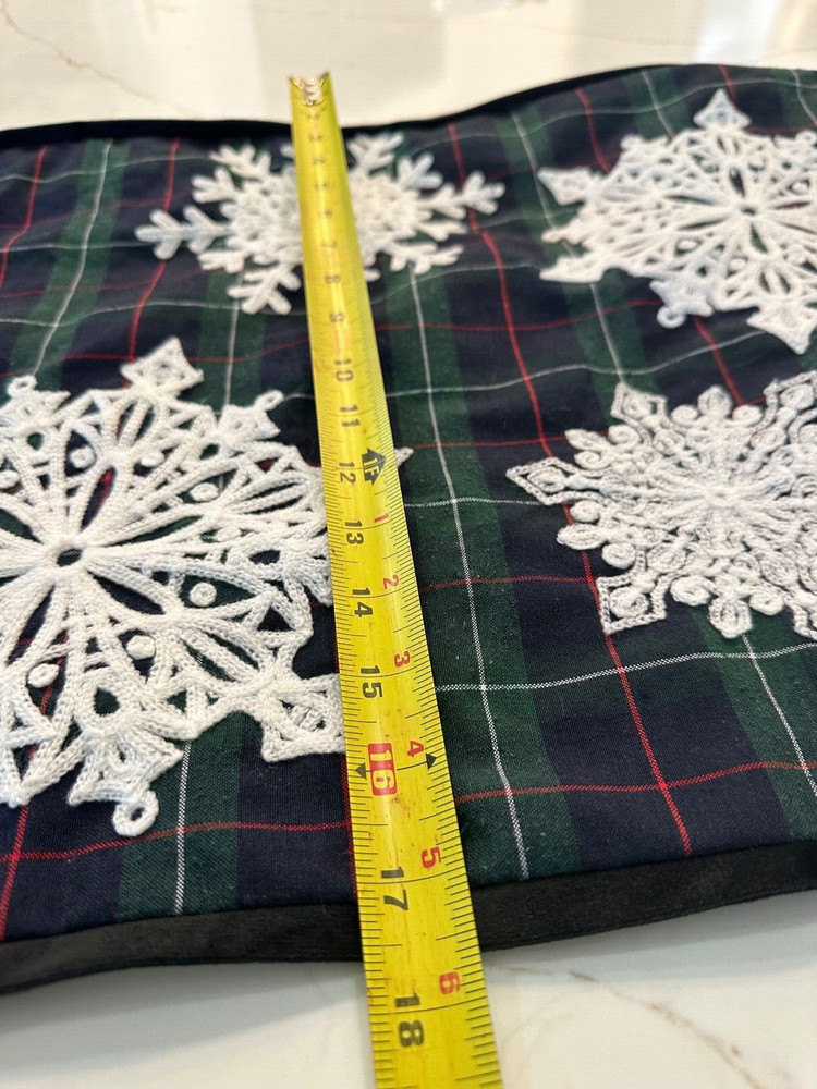 2 Navy and White Snowflake Pillowcases 35x17