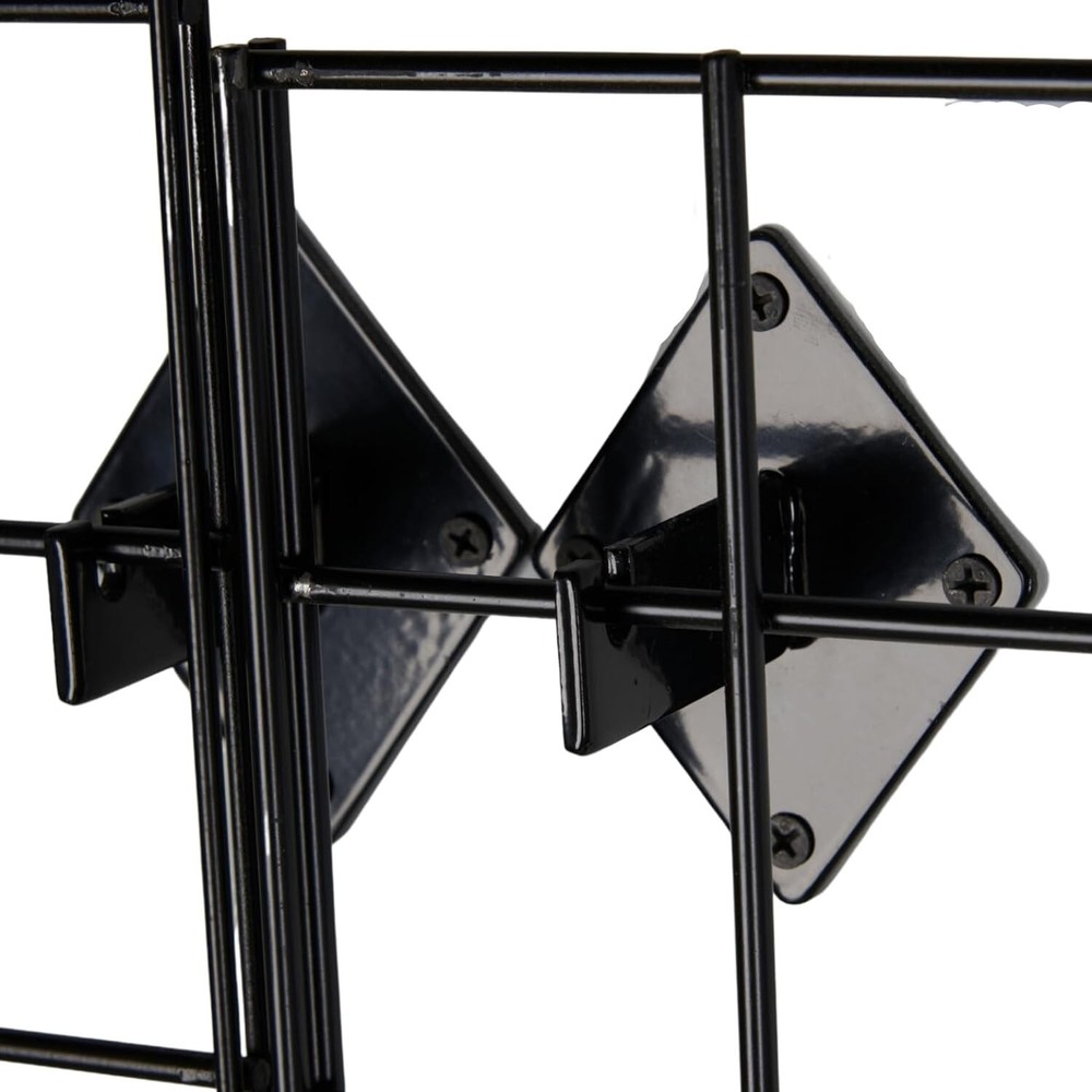 Wire Grid Panel 2' x 4' with 4 Mounts Black Display Craft Wire Grid Storage Pots