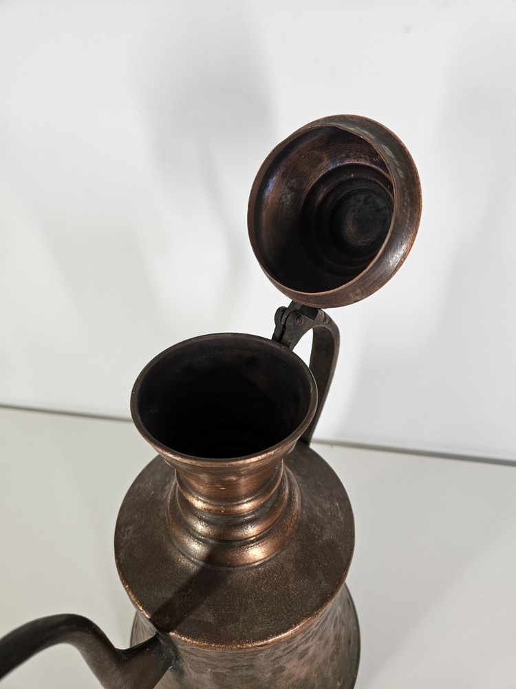Vintage Copper Turkish Kettle Middle Eastern Arab Dallah Hammered Coffee Pot