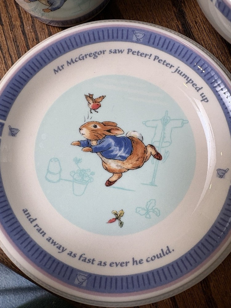 Peter Rabbit Saucer, Mug, And Bowl