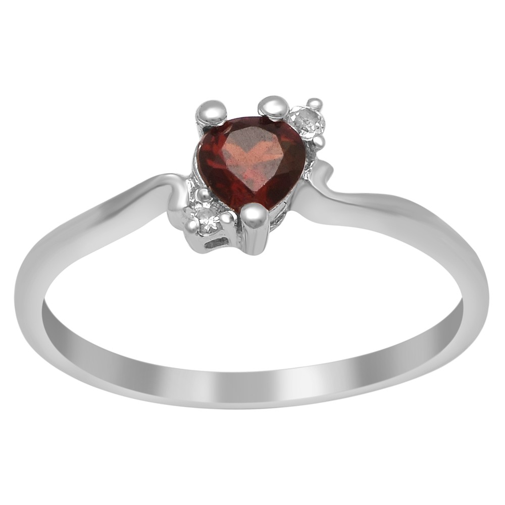 Bypass Ring 925 Sterling Silver Pear Shape Garnet Gemstone Side Stone Ring