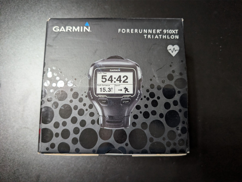 Garmin Forerunner 910XT GPS Watch – Broken Strap & Button Seal – Box + HR