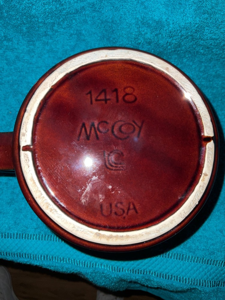 McCoy #1418 Brown Dip Pottery Pitcher